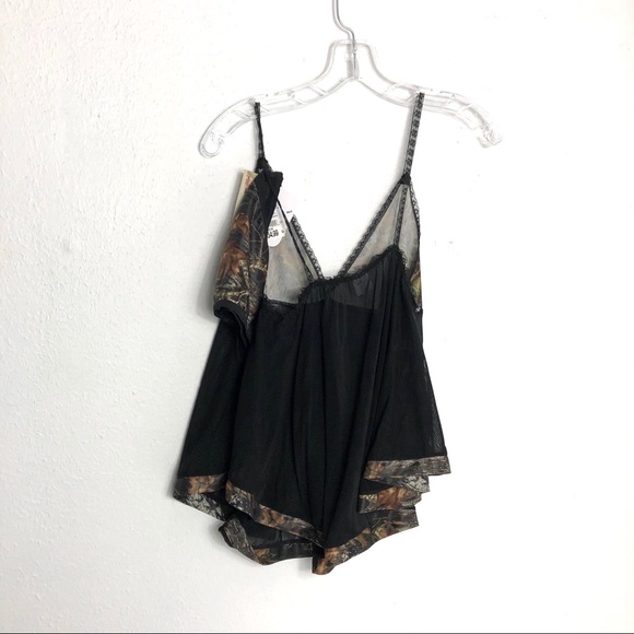 Mossy Oak Black Baby Doll Lingerie Set Medium NWT - Picture 2 of 8
